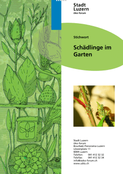 Schädlinge im Garten - Umweltberatung Luzern