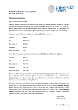 Informationen zur Klausur - Institut f&uuml;r Strafrecht und Kriminologie