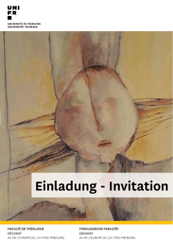 Einladung - Invitation - Université de Fribourg