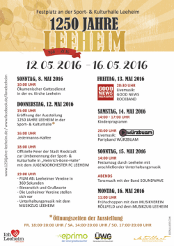 Festprogramm 1250 Jahre Leeheim