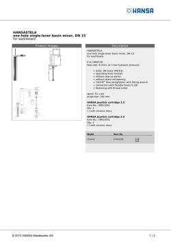 HANSASTELA one-hole single-lever basin mixer, DN 15