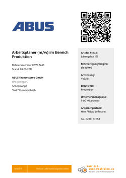 Arbeitsplaner (m/w) im Bereich Produktion