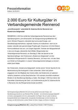 2.000 Euro für Kulturgüter in Verbandsgemeinde Rennerod