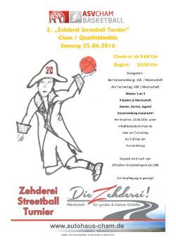 2. „Zehderei Streetball Turnier“ Cham / Quadfeldmühle
