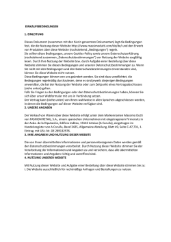 EINKAUFSBEDINGUNGEN 1. EINLEITUNG Dieses Dokument