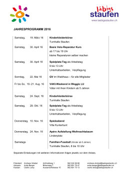 JAHRESPROGRAMM 2016