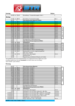 Zeitplan - BTR