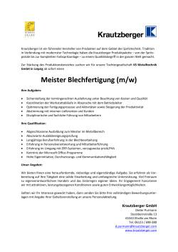 Meister Blechfertigung (m/w) - KS