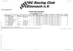 Gesamtergebnis ORT - RC Racing Club Eisenach eV