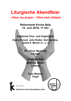Liturgische Abendfeier «Hear my prayer – Höre