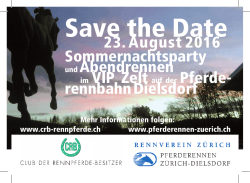 Save the Date Sommernachtsparty 23.August 2016