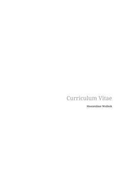 Curriculum Vitae - Maximilian Wollnik