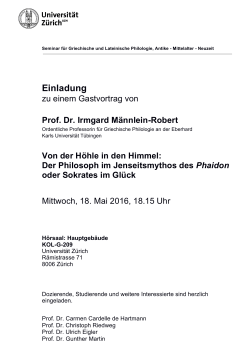 Gastvortrag von Prof. Dr. I. Männlein-Robert (18.5.16, KOL-G