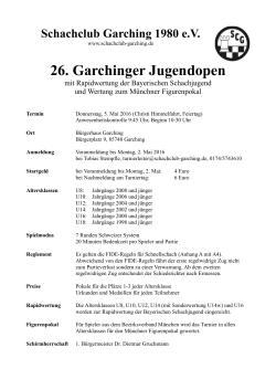 26. Garchinger Jugendopen - Bayerische Schachjugend