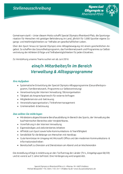eine/n Mitarbeiter/in im Bereich Verwaltung & Alltagsprogramme