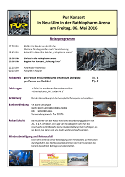 Reiseprogramm Pur Konzert in Neu-Ulm am 06