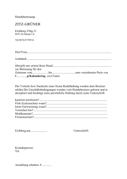 Betreuungsvereinbarung