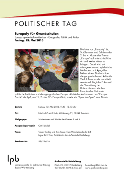 Programm - Landeszentrale für politische Bildung Außenstelle