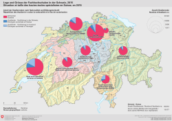 Lage und Grösse der Fachhochschulen in der Schweiz, 2015