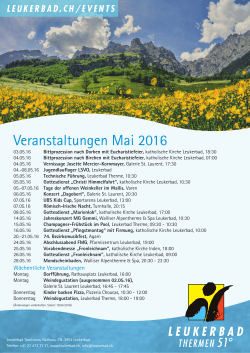 Mai 2016 Veranstaltungen