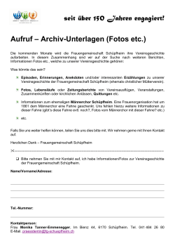 Aufruf – Archiv-Unterlagen (Fotos etc.)