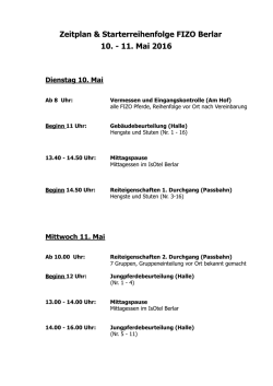 Zeitplan FIZO Berlar 2016