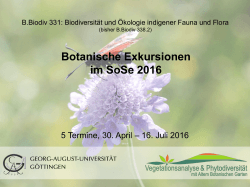 Botanische Exkursionen im SoSe 2016