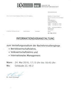 mehr - Fakultät für Wirtschaftswissenschaft - Otto-von
