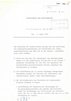 Verfügung vom 1. April 1966