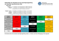 Zeitplan Gruppen - Deutsche Sporthochschule Köln