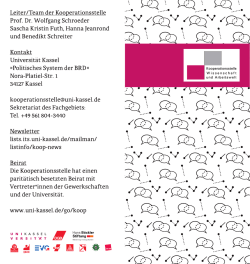 Information zur Kooperationsstelle Wissenschaft - GEW