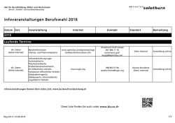 Infoveranstaltungen Berufswahl 2016
