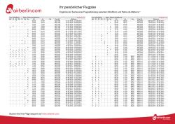 Ihr pers&ouml;nlicher Flugplan