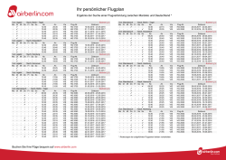 Ihr pers&ouml;nlicher Flugplan