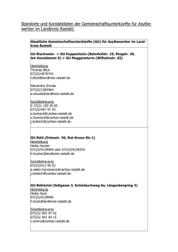 Standorte und Kontaktdaten der Gemeinschaftsunterk&uuml;nfte f&uuml;r Asylbe