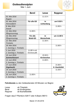 Gottesdienst-Termine - Kirchengemeinde