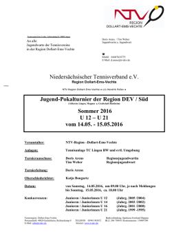 Jugend-Pokalturnier der Region DEV / Süd