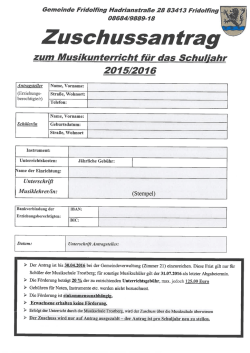 Zuschussantrag - Gemeinde Fridolfing