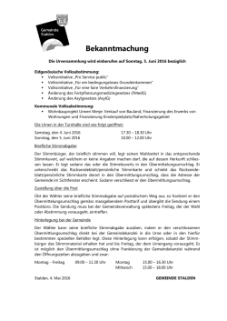 Dokument. - Gemeinde Stalden Wallis