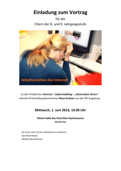 Einladung zum Vortrag - Paul Klee Gymnasium