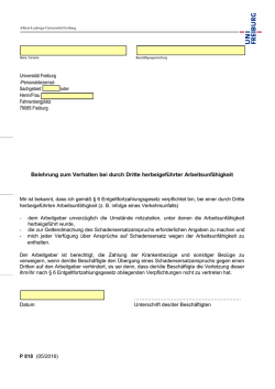Belehrung zum Verhalten bei durch Dritte herbeigeführter