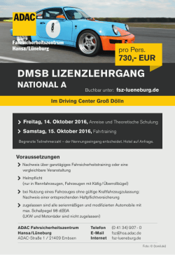 DMSB Lizenzlehrgang National A im Driving Center Gro&szlig; D&ouml;lln