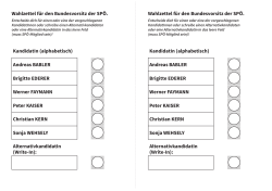 Wahlzettel x2 A4 - Vorsitzwahl 2016