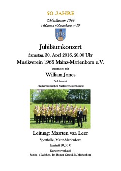 Jubiläumkonzert - Musikverein 1966 Mainz Marienborn