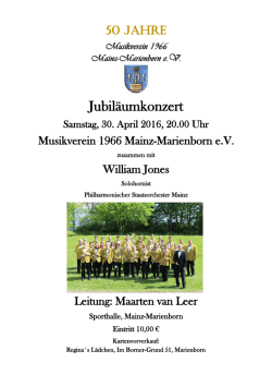 Jubil&auml;umkonzert - Musikverein 1966 Mainz Marienborn