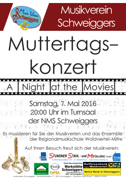 A Night at the Movies - Musikverein Schweiggers
