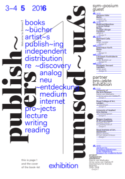 Programm Symposium - Universität für angewandte Kunst Wien