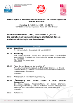 COMECE/EBCA Seminar aus Anlass des 125. Jahrestages von