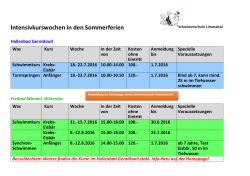 Kurse - Schwimmschule Limmattal