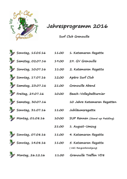 Jahresprogramm 2016 aufgeschalttet